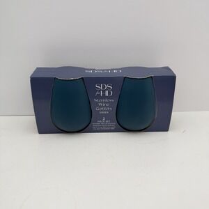 HD Designs Silicone Stemless Wine Tumbler Green  2-pack Shatterproof Pool Safe